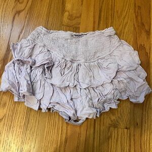 Ruffled Mini Skirt in Light Lavender